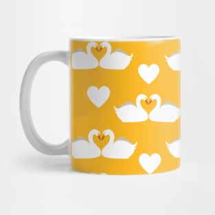 white swans love hearts Mug